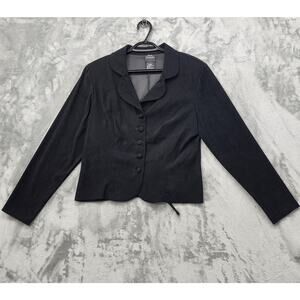Vintage Brett Alixander Jacket Womens 12 Black Stretch‎ Sueded Polyester Lined